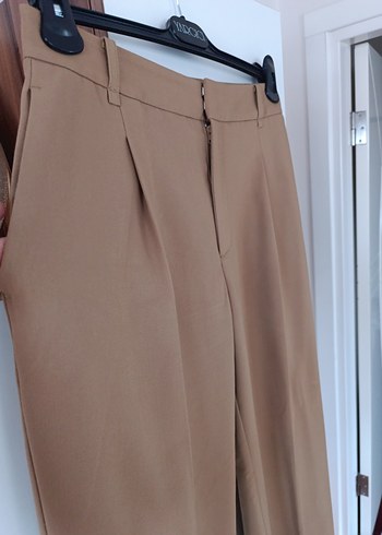 Bej Midi Kadın Kumaş Pantolon - Görsel 2