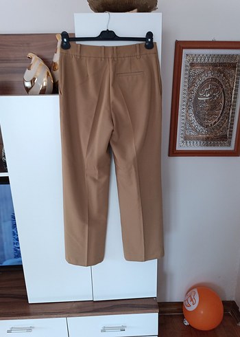 Bej Midi Kadın Kumaş Pantolon - Görsel 3