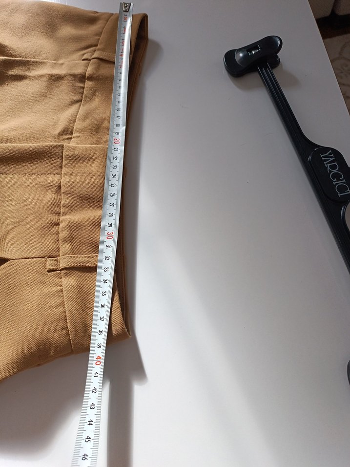 Bej Midi Kadın Kumaş Pantolon - Görsel 5