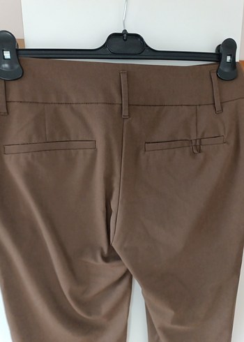 Kahverengi Kemerli Kadın Kumaş Pantolon - Görsel 4