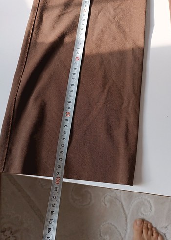 Kahverengi Kemerli Kadın Kumaş Pantolon - Görsel 8