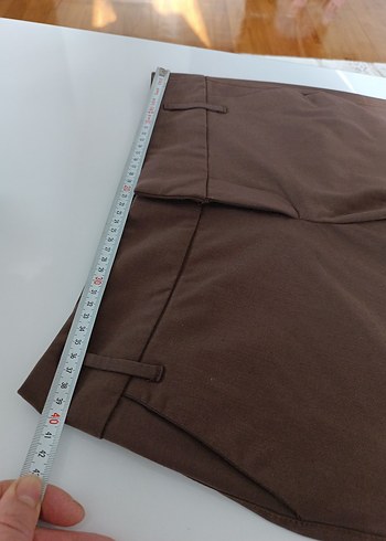 Kahverengi Kemerli Kadın Kumaş Pantolon - Görsel 7