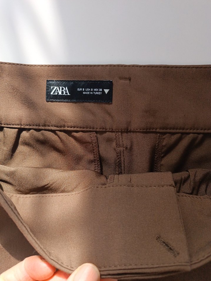 Kahverengi Kemerli Kadın Kumaş Pantolon - Görsel 5