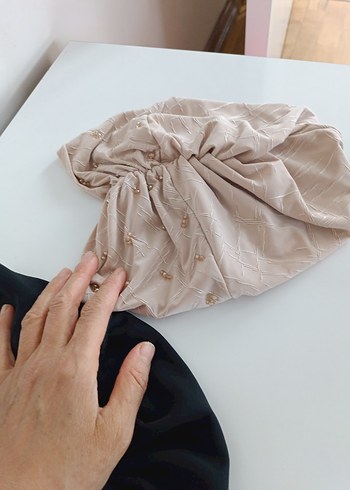 Bohem Tarzı Kadın Basic Şal Bej ve Siyah - Görsel 5