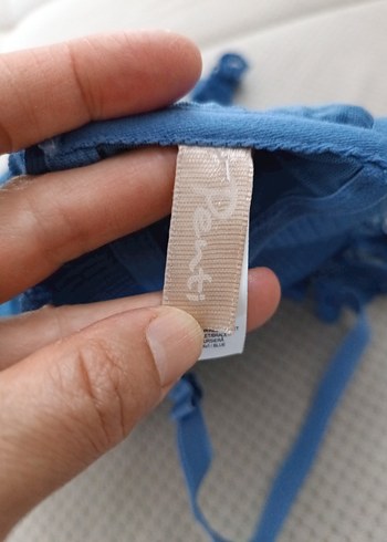 s Beden Mavi Dantel Detaylı Bohem Kadın Bralet