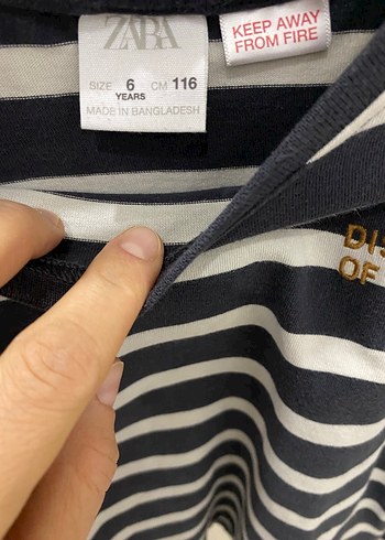 Zara marka.Erkek Çocuk Gri Çizgili Pamuklu Sweatshirt - Görsel 2