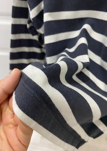 Zara marka.Erkek Çocuk Gri Çizgili Pamuklu Sweatshirt - Görsel 3