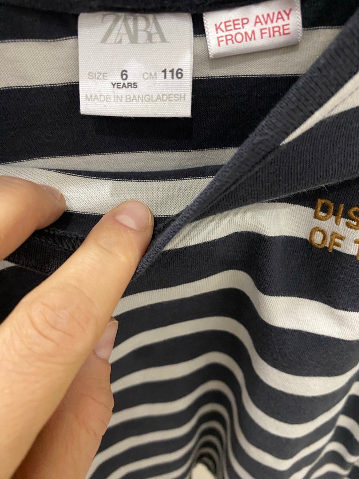 Zara marka.Erkek Çocuk Gri Çizgili Pamuklu Sweatshirt - Görsel 2