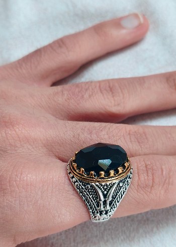 Vintage Siyah Taşlı Erkek Yüzük - Görsel 3