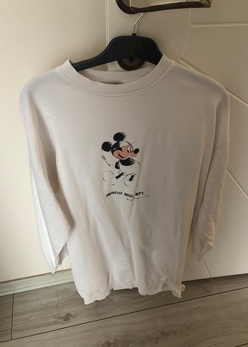 Beyaz Baskılı Kadın Sweatshirt