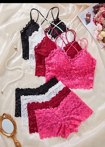 Kadın Dantel Mini Bralet Takımı