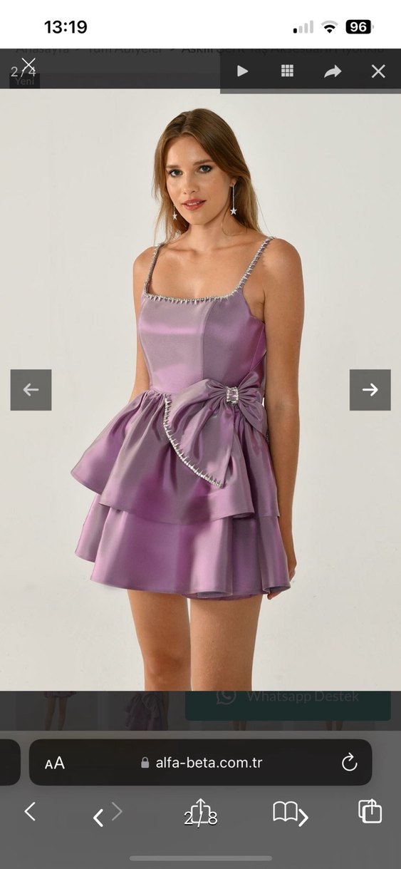 Alfabeta abiye mor elbise - Görsel 2