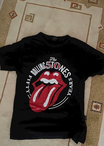 Rock Punk Kız Tişörtü Siyah Baskılı Y2K (Rolling Stones)