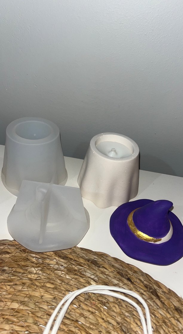 Mor Cadı Şapkası Tasarımlı Mum Kalıbı hayalet kalıbı - Görsel 2