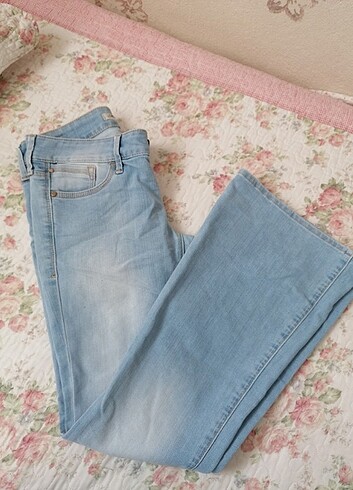 Mavi jeans düşük bel pantolon 