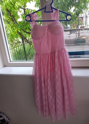 Akınal Bella Açık pembe elbise çok şık nişan için alındı