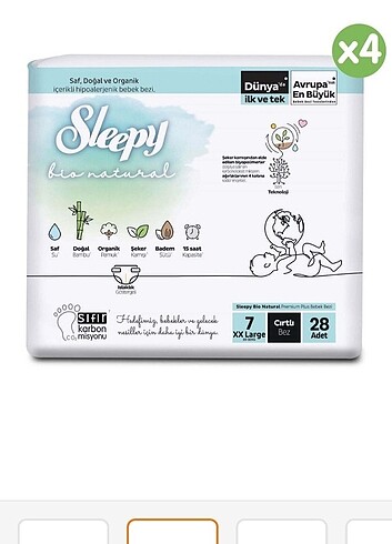 SLEEPY BIO NATURAL 7 BEDEN BEBEK BEZİ 112 ADET 