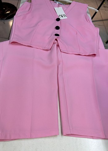 m Beden pembe Renk Zara Pembe Mini Düğmeli Yelek