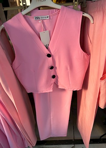 Zara Zara Pembe Mini Düğmeli Yelek