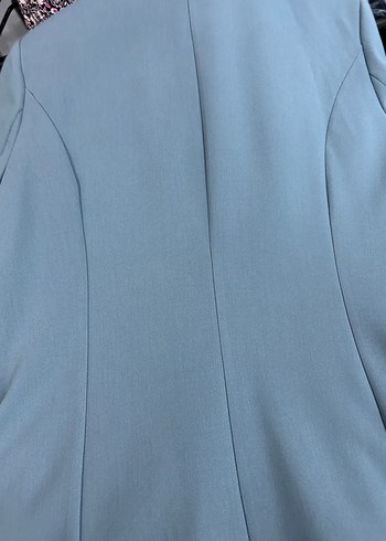 l Beden Düğmeli Gri Kadın Blazer Ceket