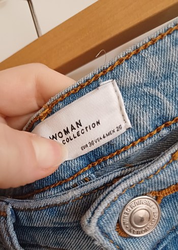 26 Beden Zara Denim Normal Boy Yırtık Kot Pantolon