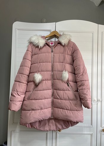 l Beden pembe Renk Pembe Kadın Midi Kışlık Mont