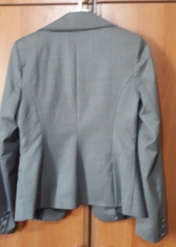 Gri Kısa Kesim Kadın Blazer Ceket - Görsel 2