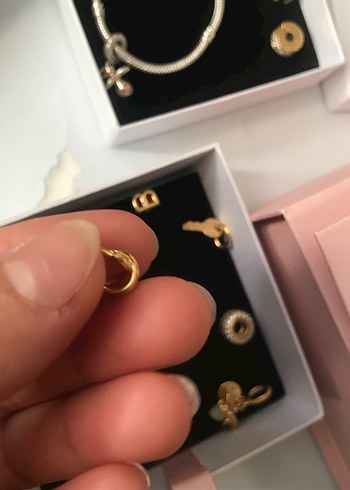 Boncuklu Altın Renkli Bohem Charm - Görsel 7