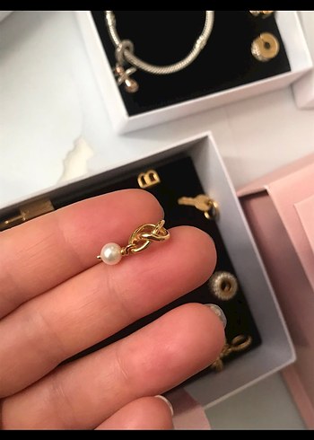 Boncuklu Altın Renkli Bohem Charm - Görsel 17