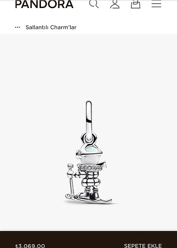 Boncuk Detaylı Kayakçı Kadın Charm - Görsel 4