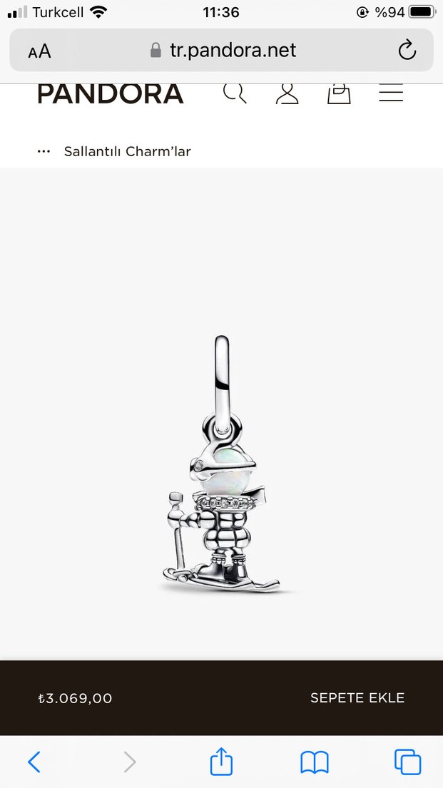 Boncuk Detaylı Kayakçı Kadın Charm - Görsel 4