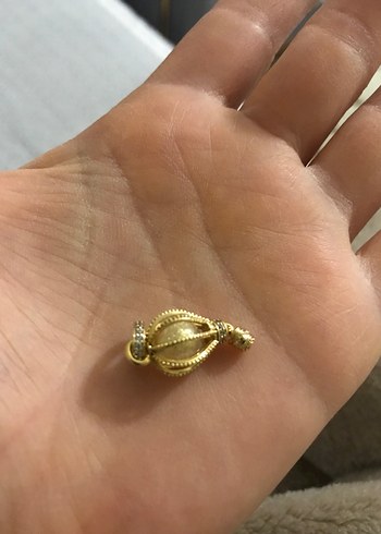 Boncuk İşlemeli Altın Renkli Kadın Charm - Görsel 10