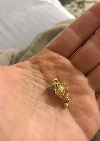 Boncuk İşlemeli Altın Renkli Kadın Charm - Görsel 16