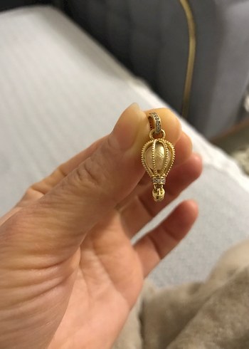 Boncuk İşlemeli Altın Renkli Kadın Charm - Görsel 6