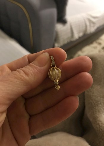 Boncuk İşlemeli Altın Renkli Kadın Charm - Görsel 18