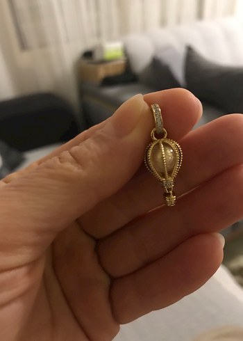Boncuk İşlemeli Altın Renkli Kadın Charm - Görsel 19