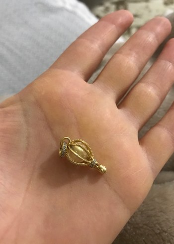 Boncuk İşlemeli Altın Renkli Kadın Charm - Görsel 11