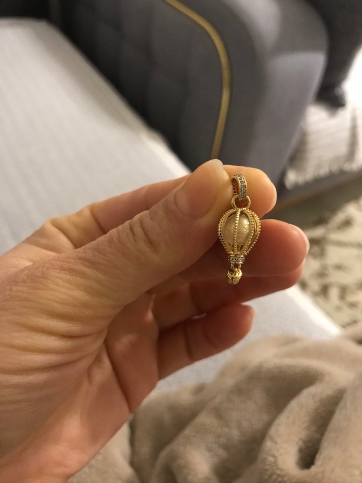 Boncuk İşlemeli Altın Renkli Kadın Charm - Görsel 3