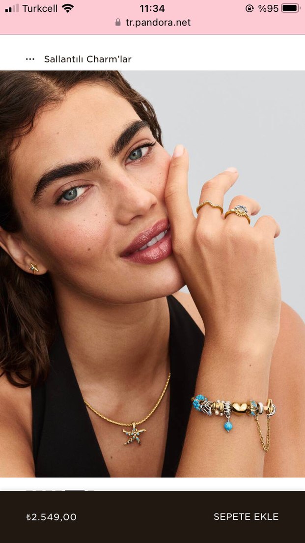 Turkuaz Boncuklu Sallantılı Charm - Görsel 3