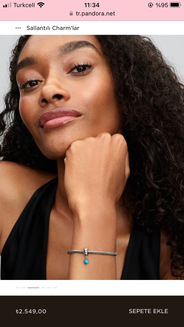 Turkuaz Boncuklu Sallantılı Charm - Görsel 4