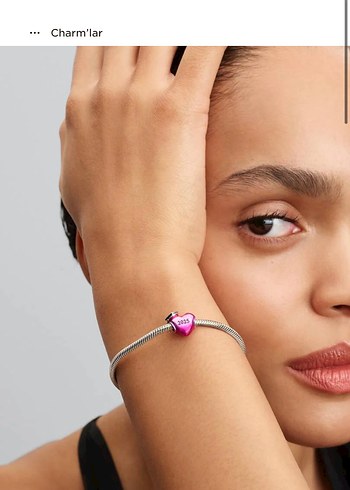 Orjinal 2025 Pembe Püsküllü Kalp Charm - Görsel 6