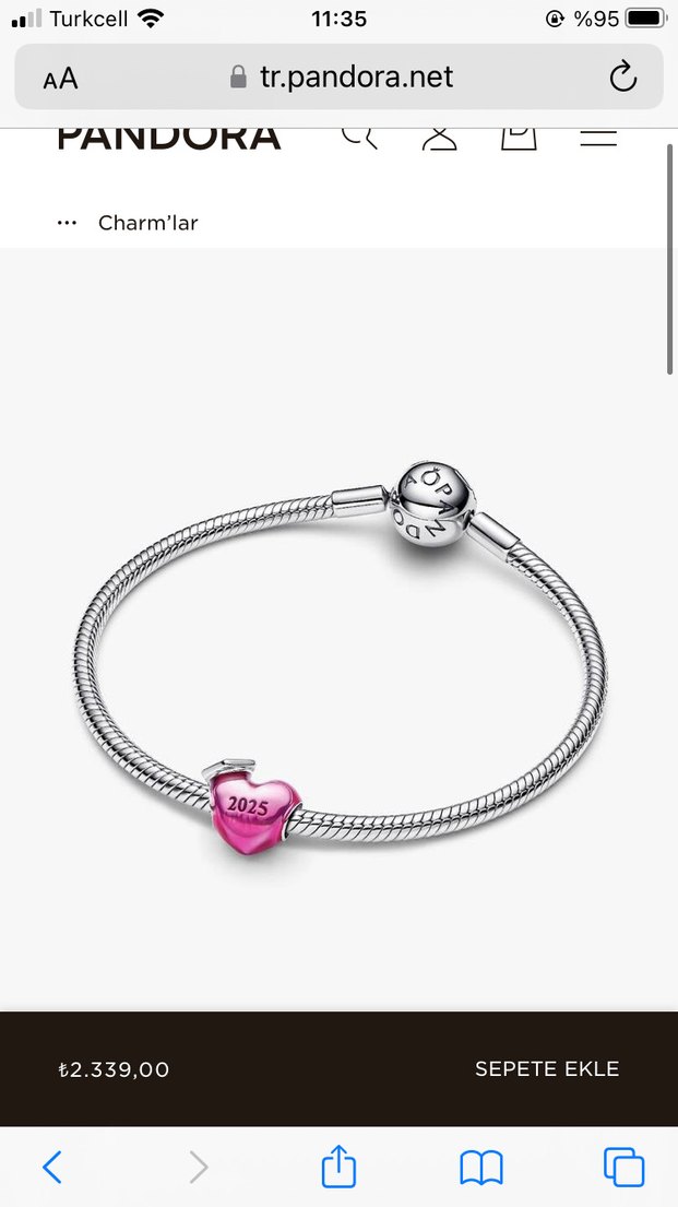 Orjinal 2025 Pembe Püsküllü Kalp Charm - Görsel 5