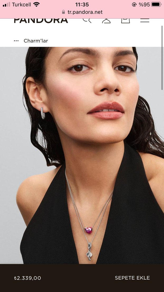 Orjinal 2025 Pembe Püsküllü Kalp Charm - Görsel 4