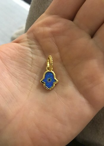 Mavi Zincir Detaylı Hamsa Kolye - Görsel 15