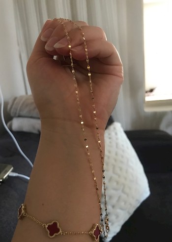 Zincir Detaylı Parlak Altın Kadın El Zinciri - Görsel 17