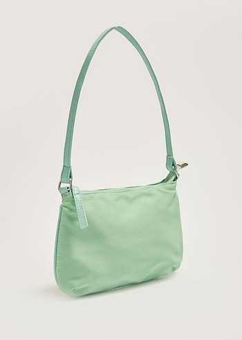 Mint Yeşili Pastel Kadın Baget Omuz Çantası - Görsel 3