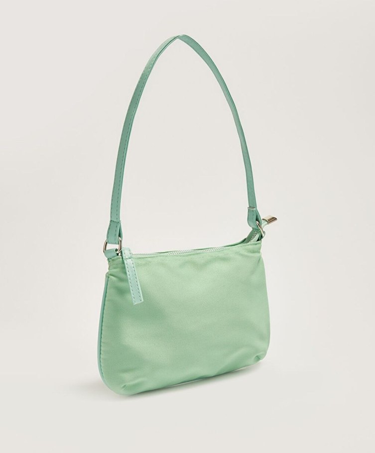 Mint Yeşili Pastel Kadın Baget Omuz Çantası - Görsel 3