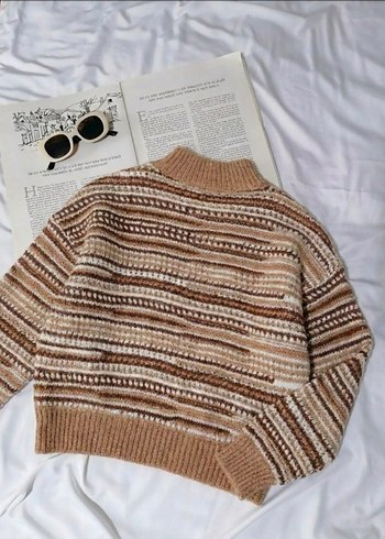 Kendinden Desenli Uzun Kollu Triko Kazak - Görsel 2