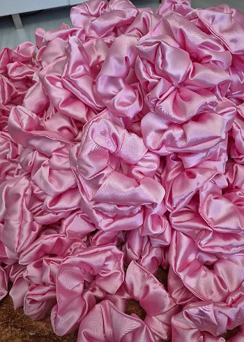 Pembe Saten Fırfırlı Saç Tokas toz pembeı 50 adet
