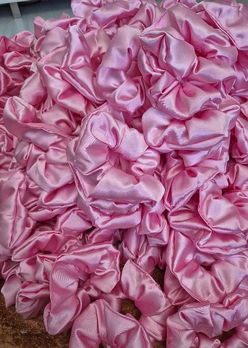 Zara Pembe Saten Fırfırlı Saç Tokas toz pembeı 50 adet
